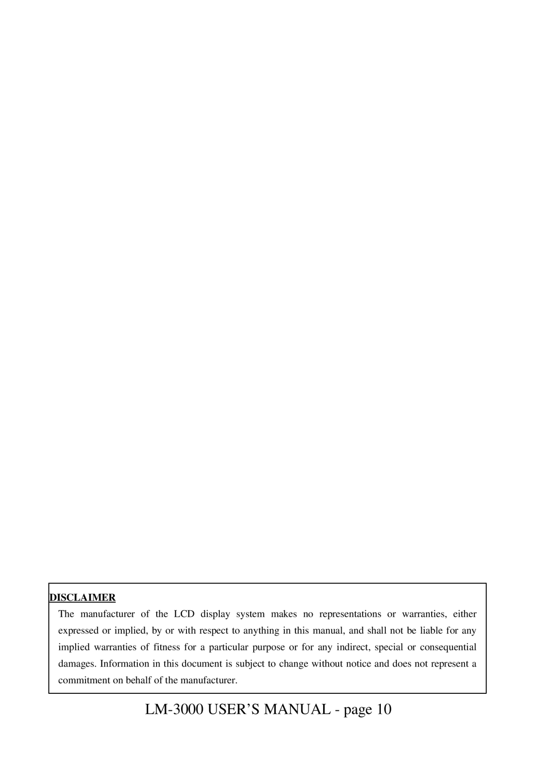 Mustek LM-3000 user manual Disclaimer 