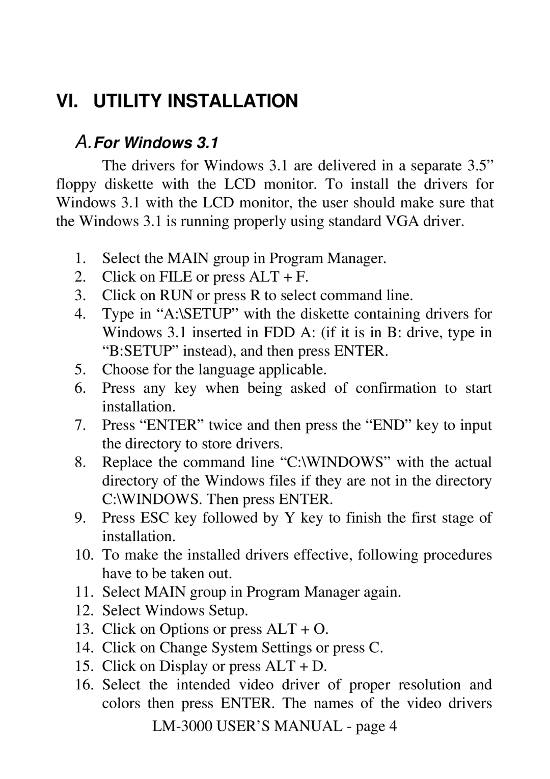 Mustek LM-3000 user manual VI. Utility Installation, For Windows 