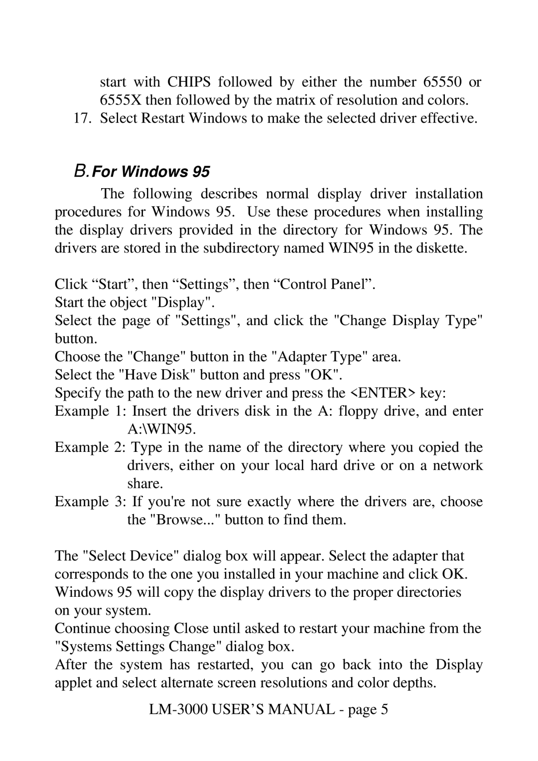 Mustek LM-3000 user manual For Windows 