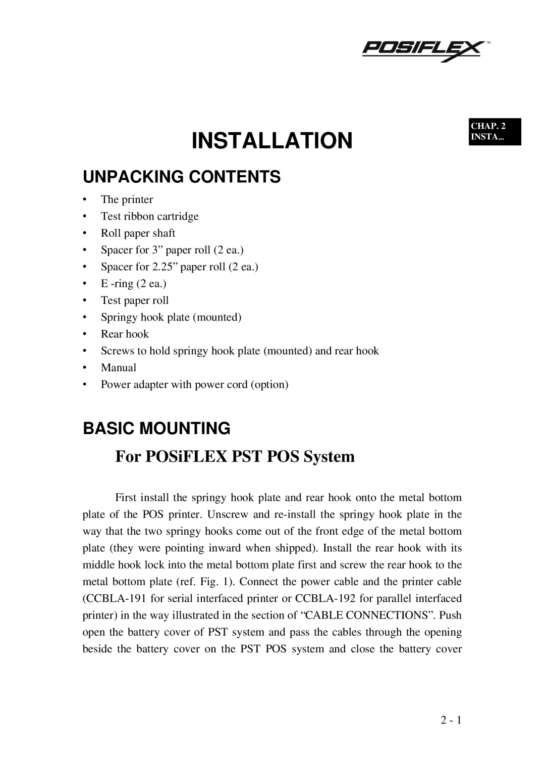 Mustek PP3000 manual Unpacking Contents, Basic Mounting 