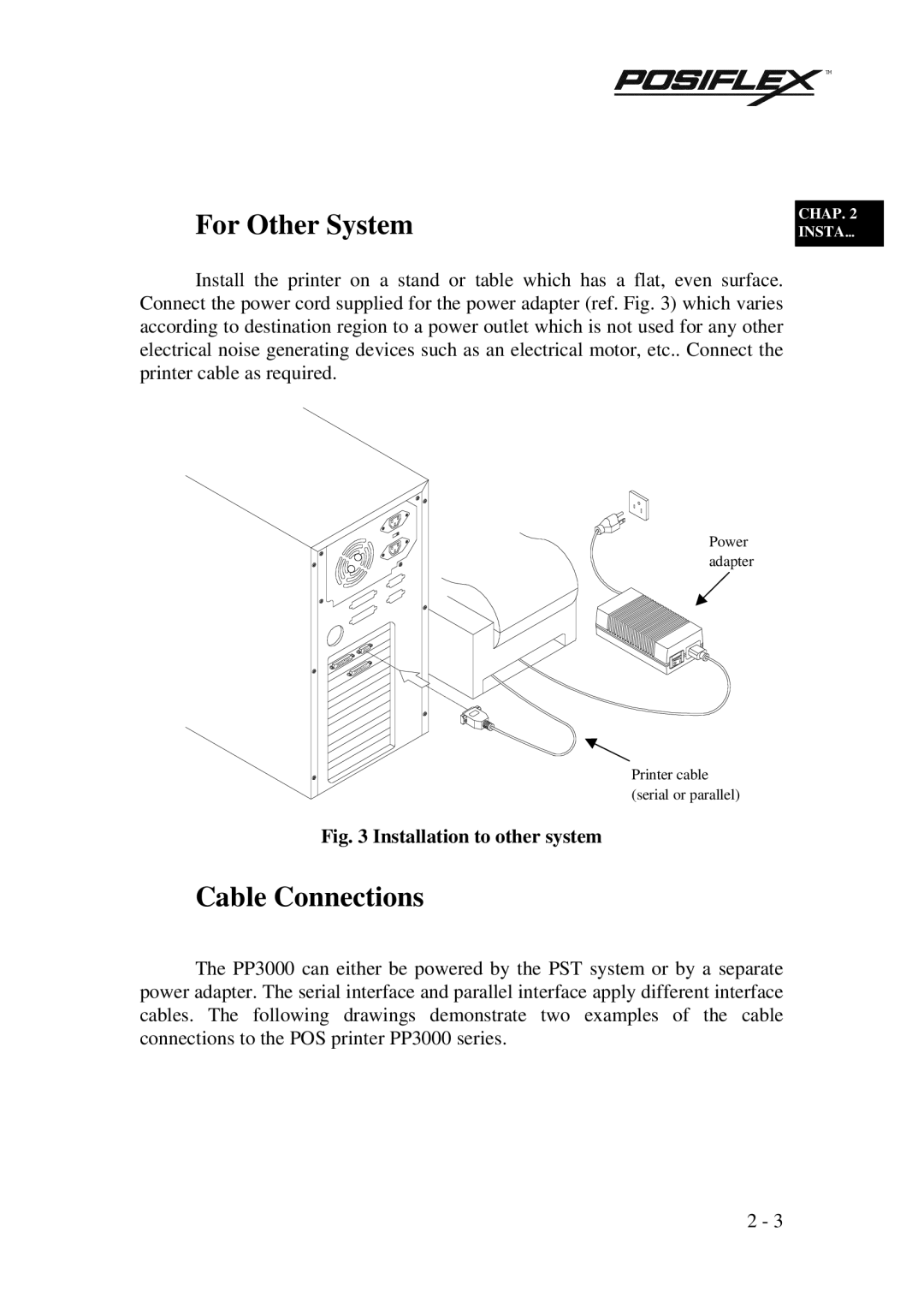 Mustek PP3000 manual For Other System, Cable Connections 