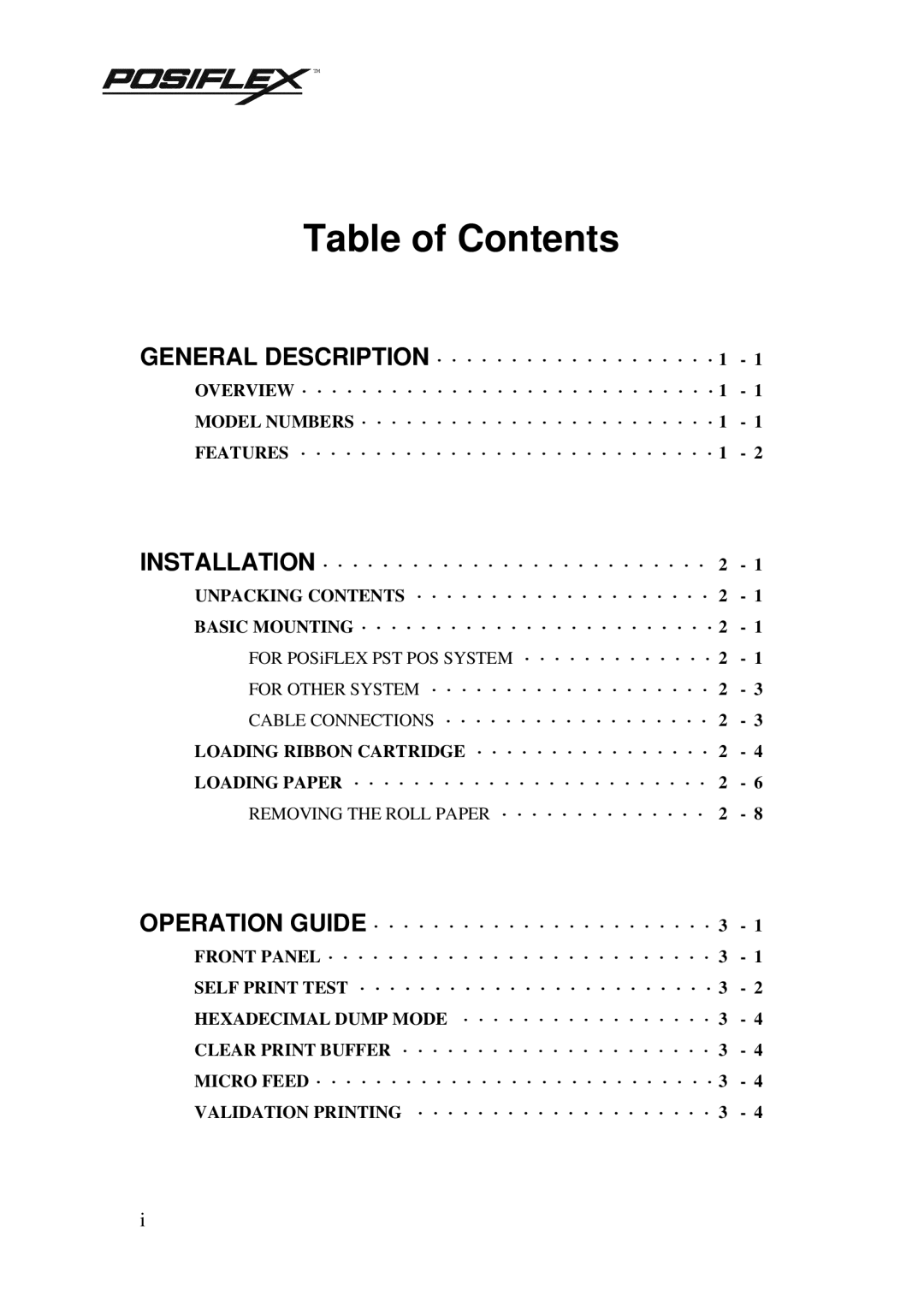 Mustek PP3000 manual Table of Contents 