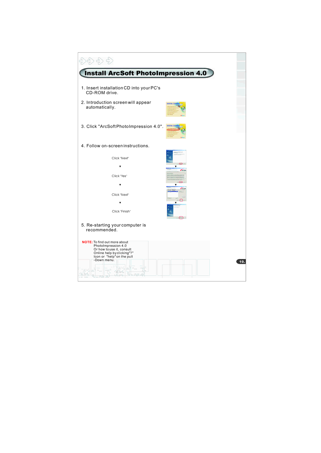 Mustek S40 manual Install ArcSoft PhotoImpression 