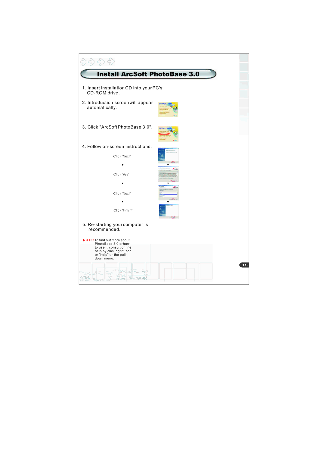 Mustek S40 manual Install ArcSoft PhotoBase 