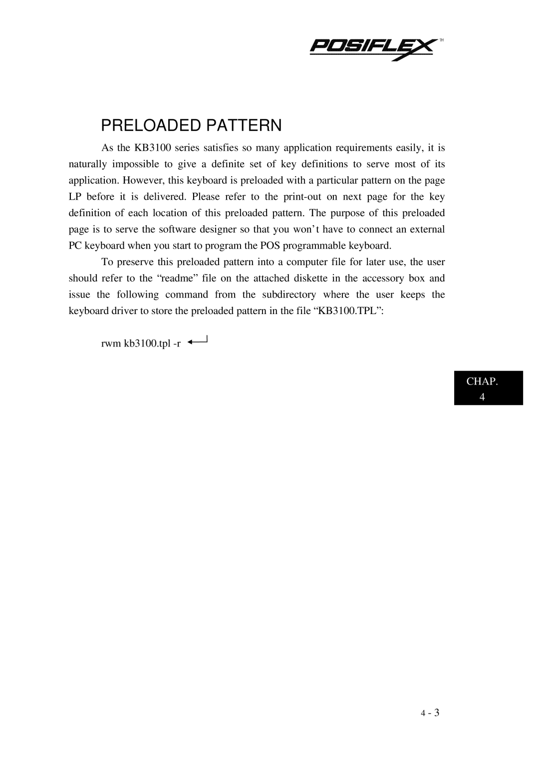 Mustek TM KB3100 user manual Preloaded Pattern 