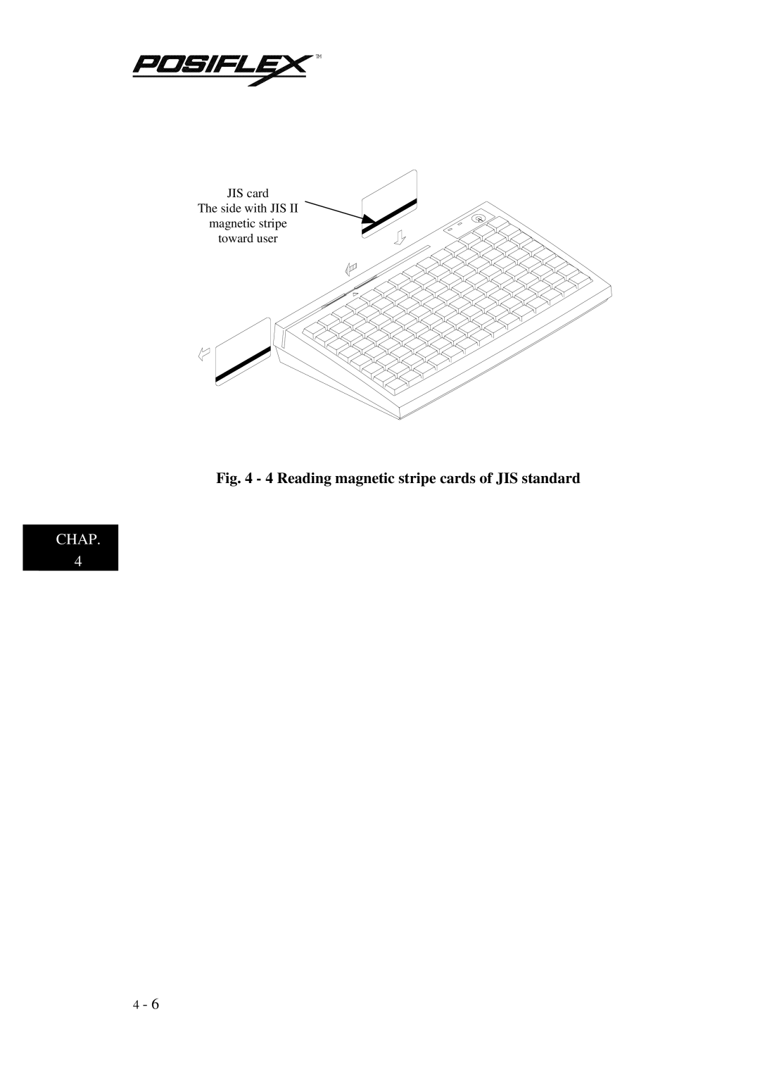 Mustek TM KB3100 user manual Reading magnetic stripe cards of JIS standard 