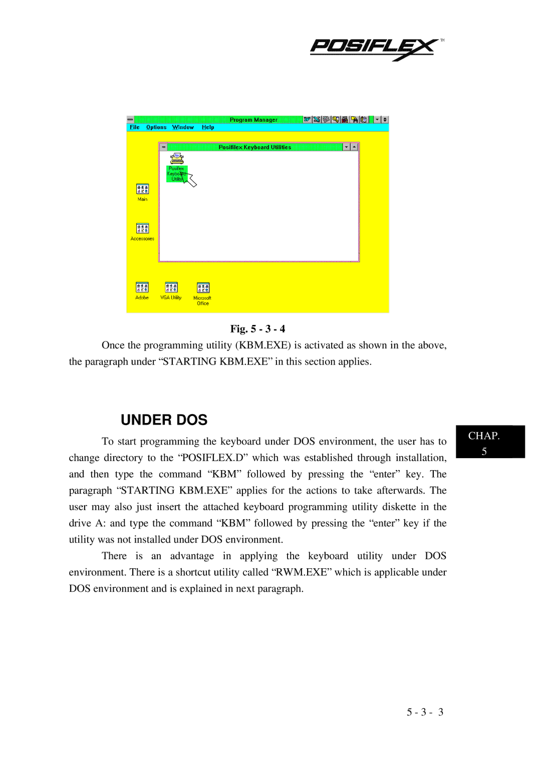 Mustek TM KB3100 user manual Under DOS 