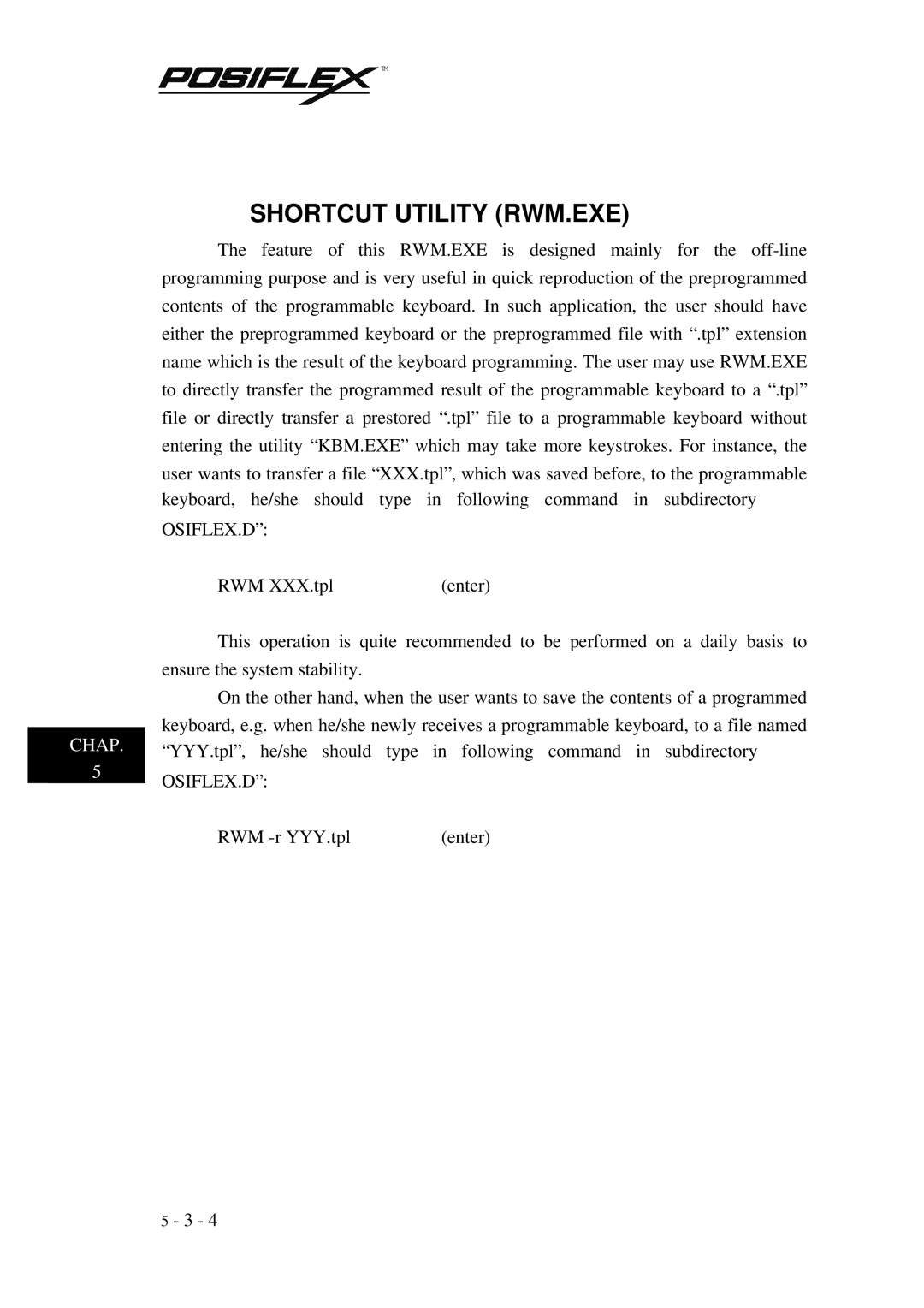 Mustek TM KB3100 user manual Shortcut Utility RWM.EXE 