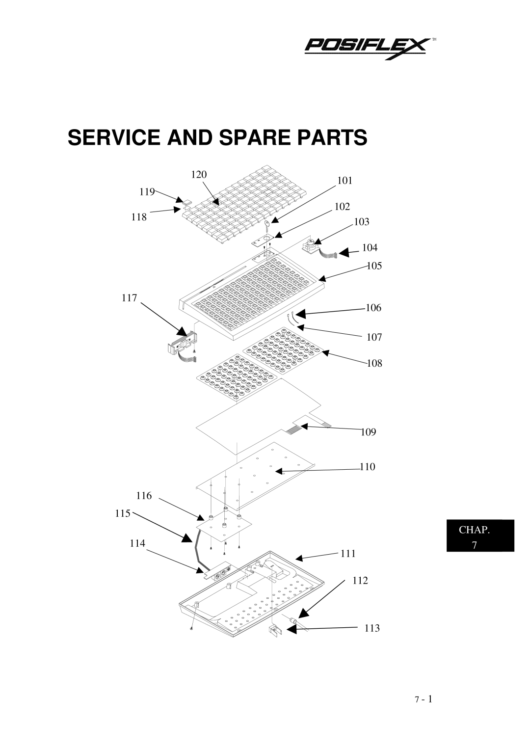 Mustek TM KB3100 user manual Service and Spare Parts 