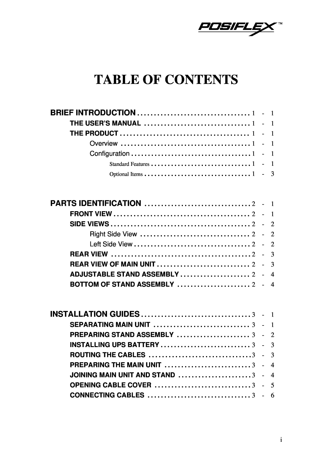Mustek TP-6000 user manual Table Of Contents 