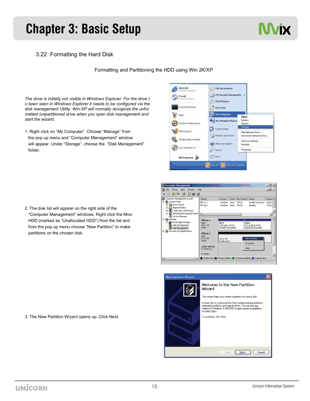 Mvix MX-760HD manual Formatting the Hard Disk 