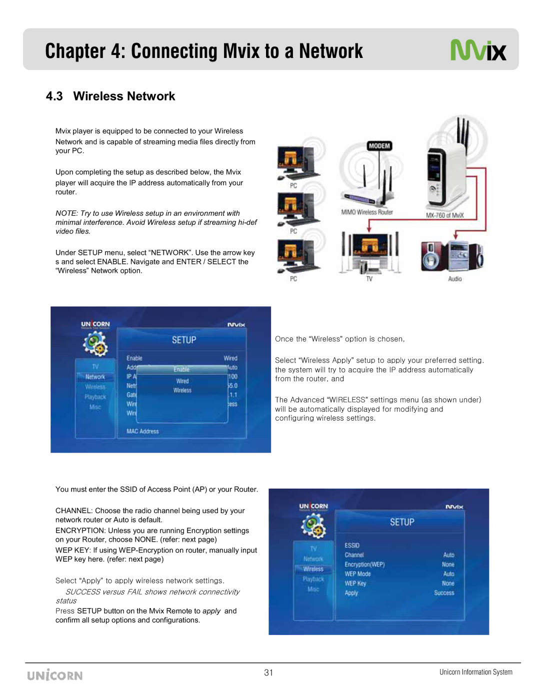 Mvix MX-760HD manual Wireless Network, ZjjlzzGŒ™šœšGmhpsGš–žšG•Œ›ž–™’GŠ–••ŒŠ›› G š›ˆ›œš 