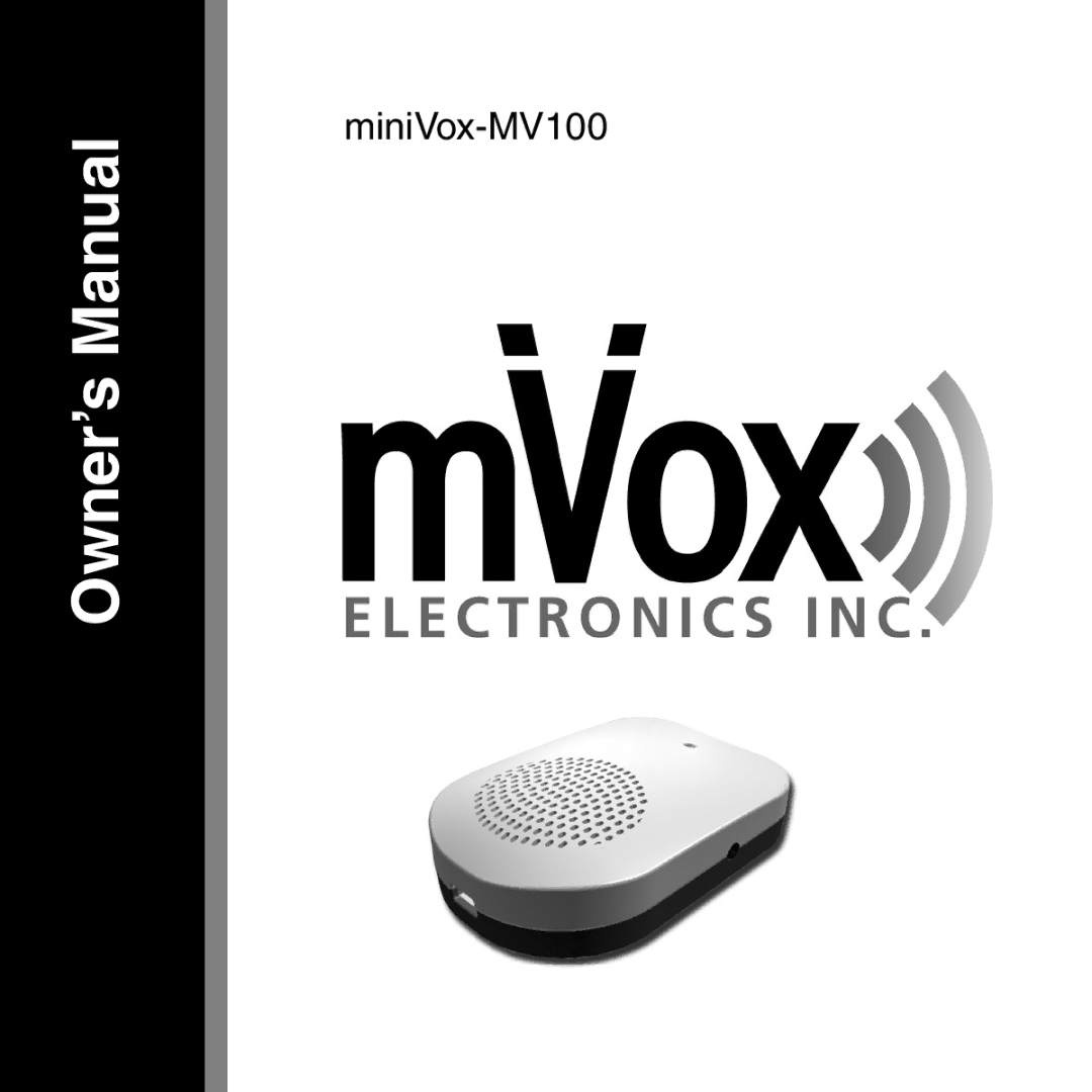 MVOX electronic miniVox-MV100 manual MiniVox-MV100 