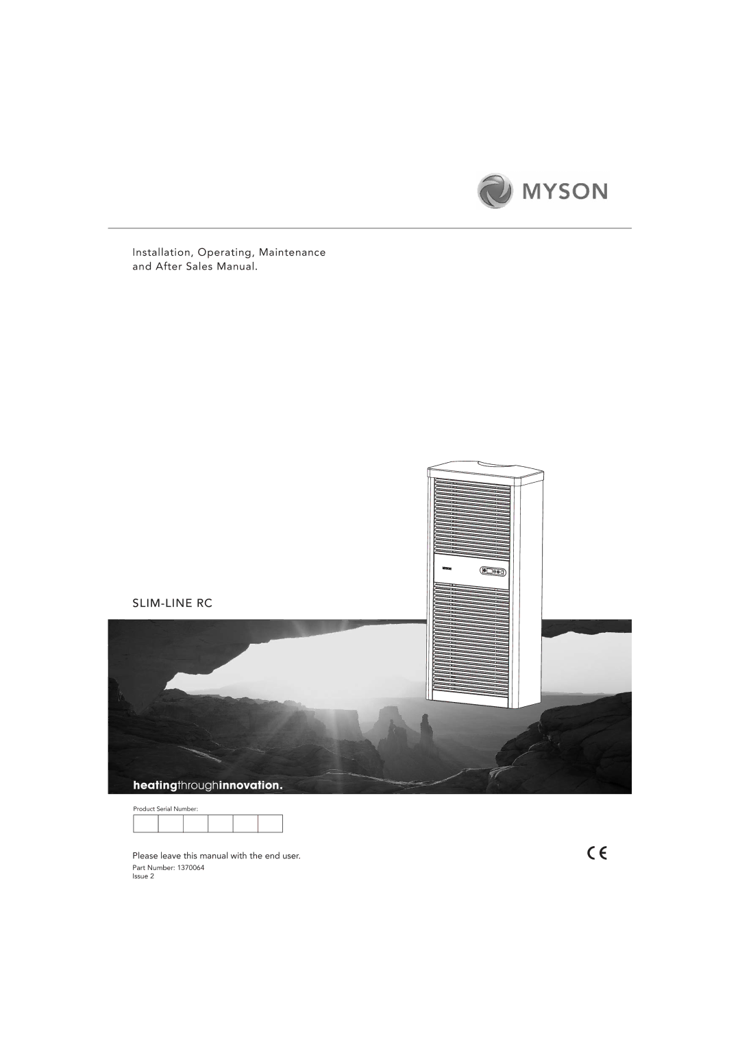 Myson 1370064 manual Heatingthroughinnovation, Please leave this manual with the end user 