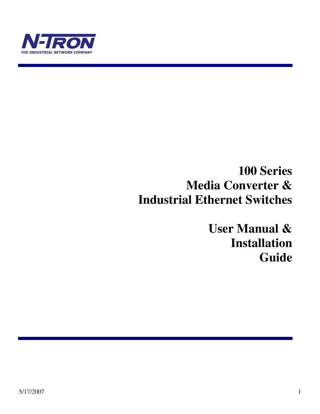 N-Tron 100 Series user manual 17/2007 