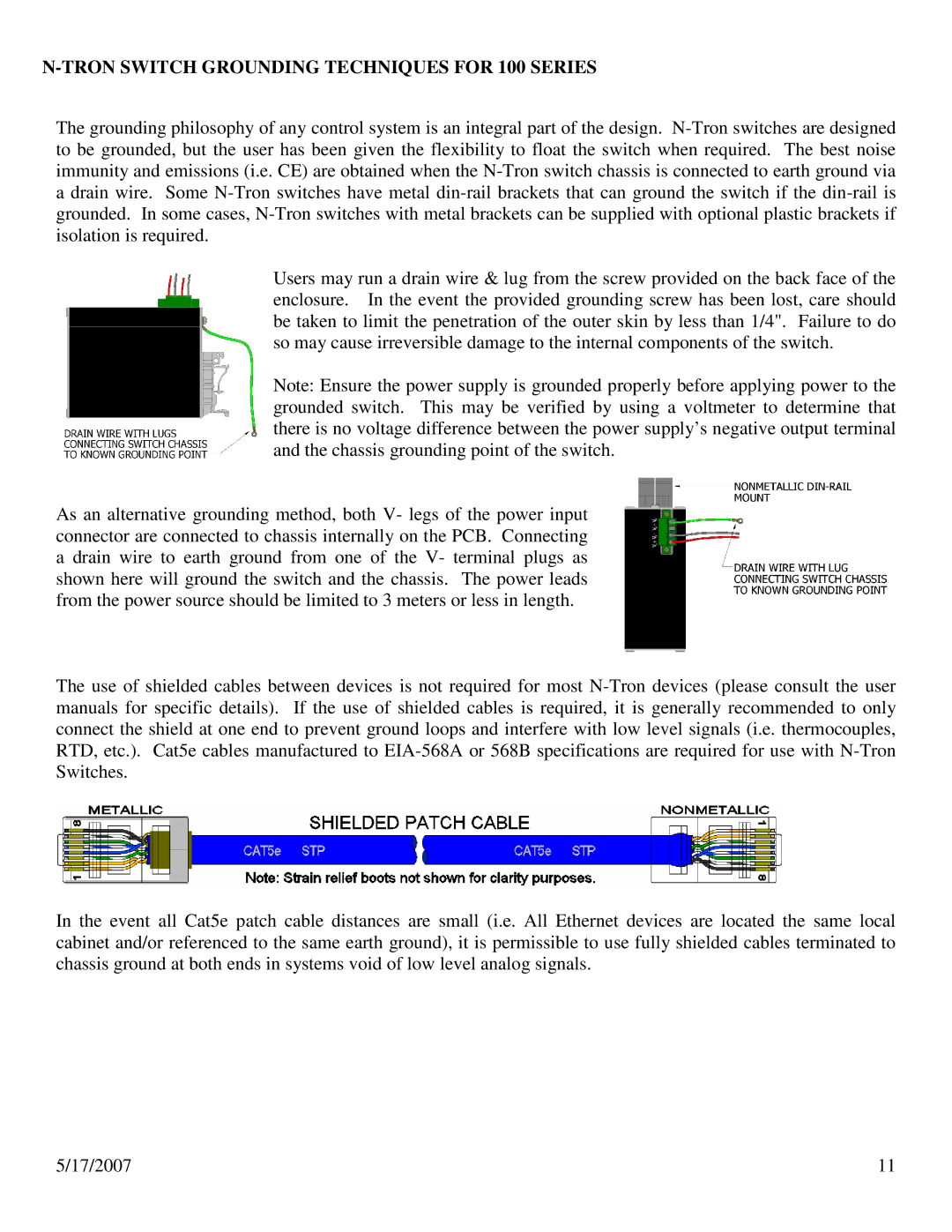 N-Tron user manual Tron Switch Grounding Techniques for 100 Series 