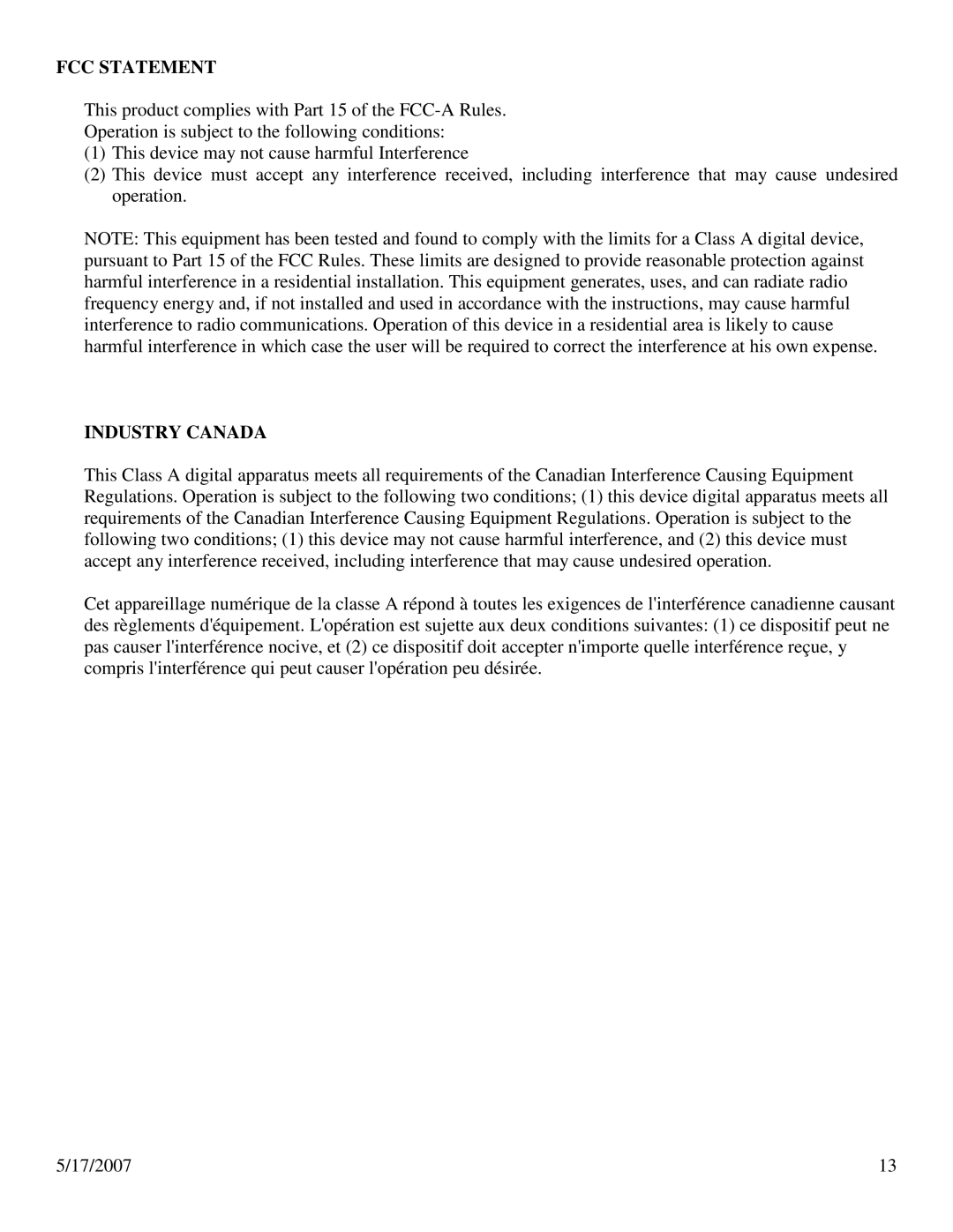 N-Tron 100 Series user manual FCC Statement, Industry Canada 