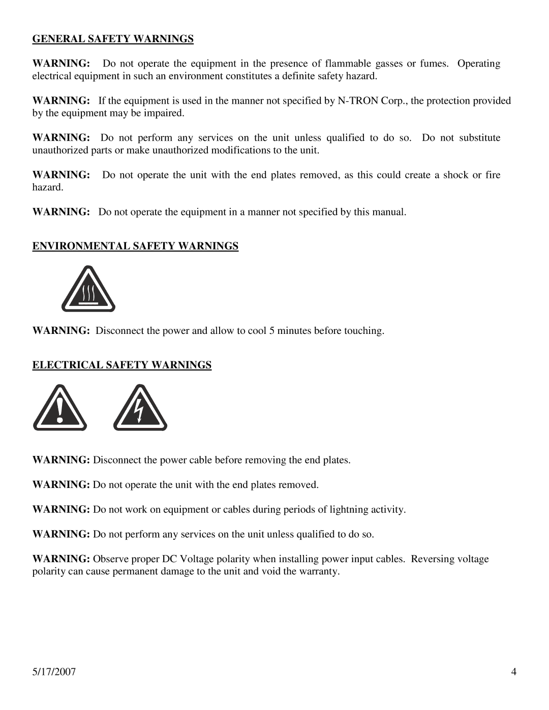 N-Tron 100 Series user manual 17/2007 