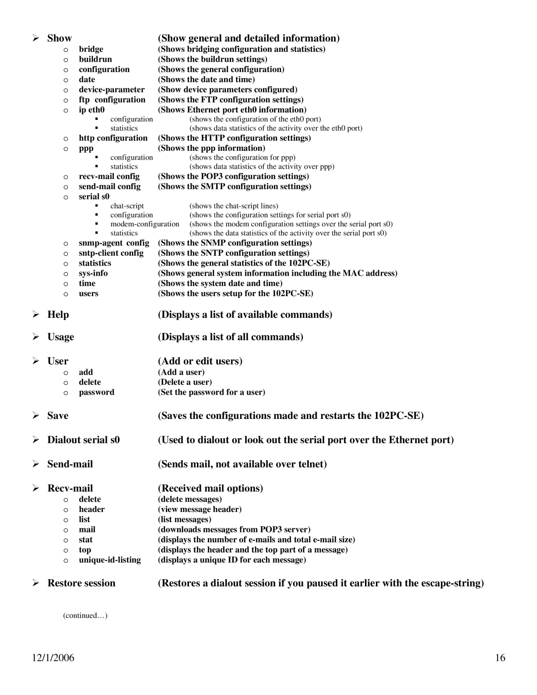 N-Tron 102PC-SE user manual Show Show general and detailed information 