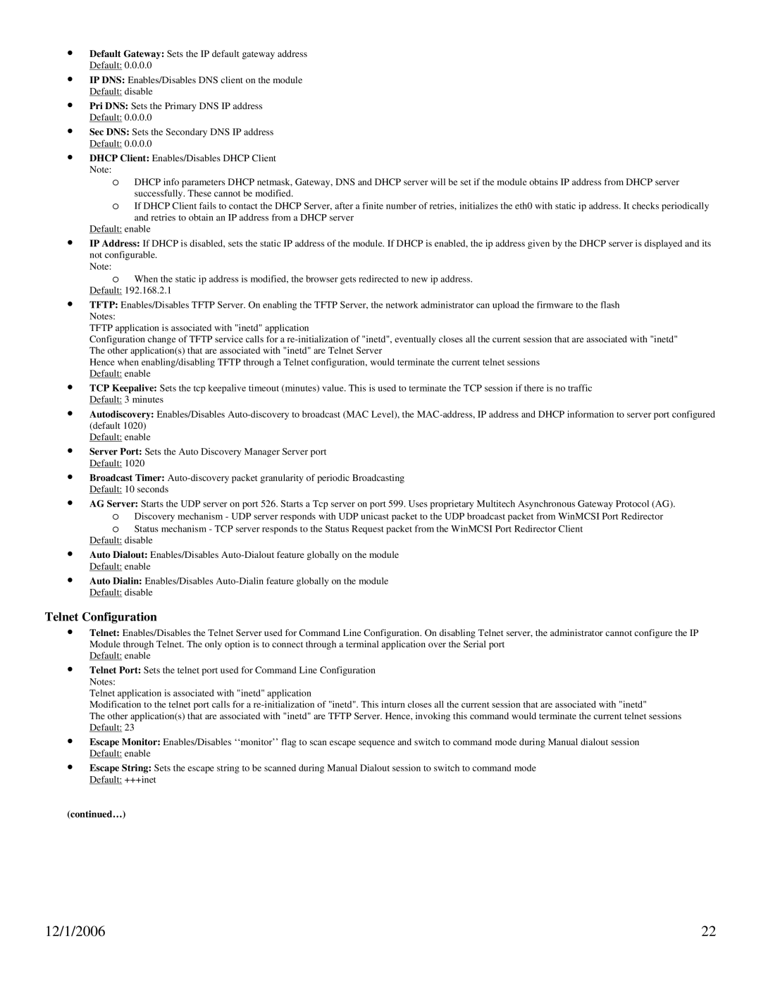 N-Tron 102PC-SE user manual Telnet Configuration, Successfully. These cannot be modified 