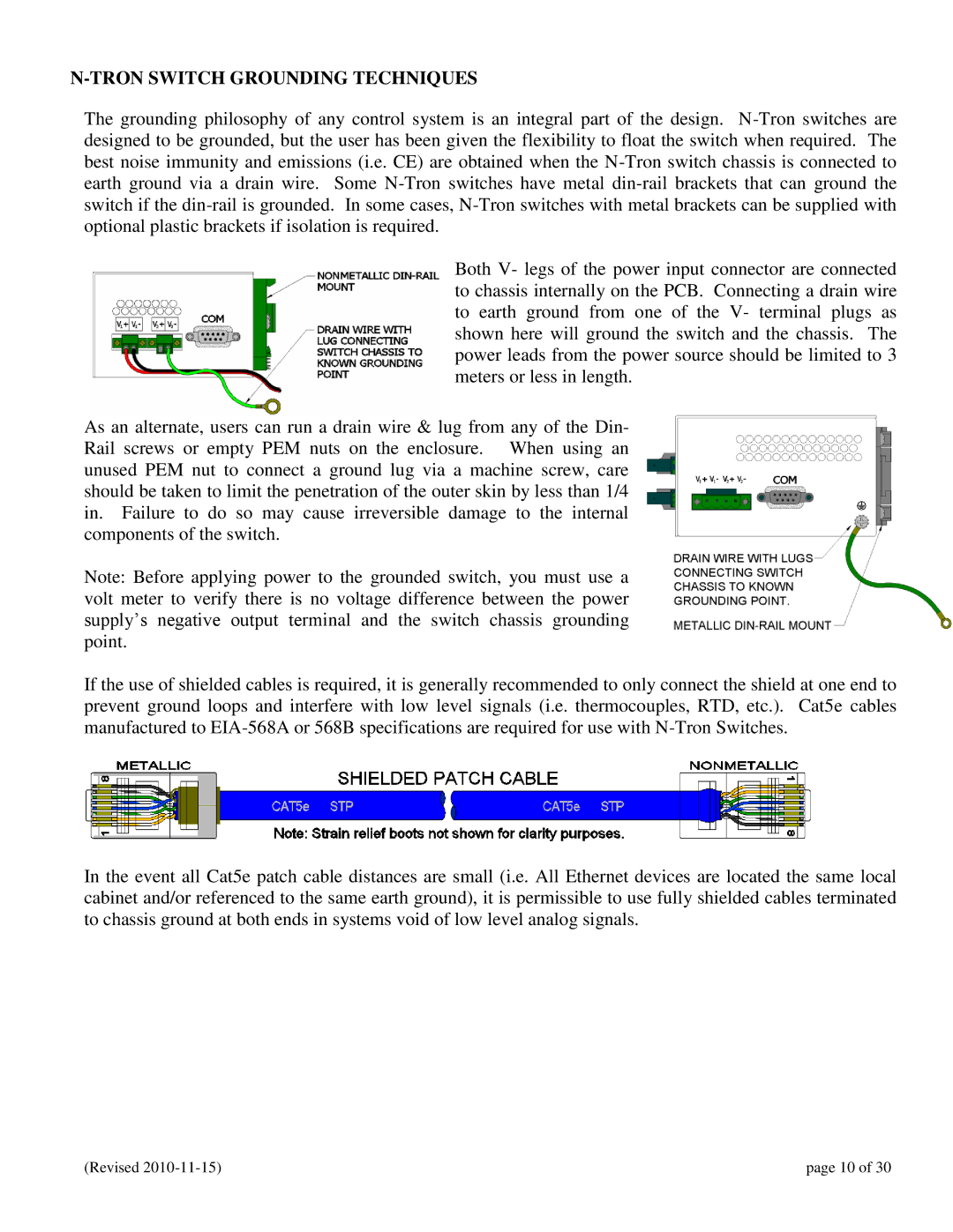 N-Tron 102RAS user manual Tron Switch Grounding Techniques 