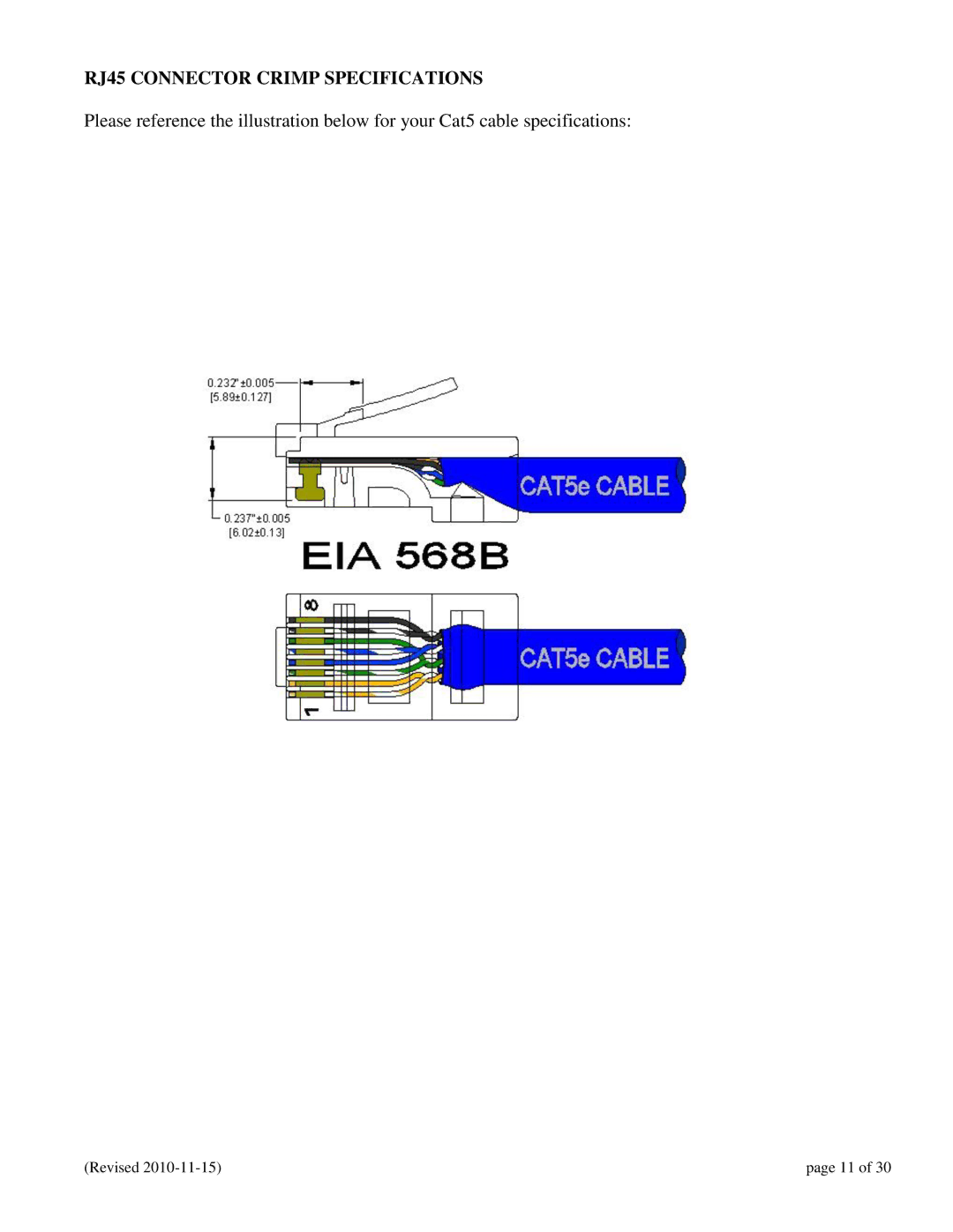 N-Tron 102RAS user manual RJ45 Connector Crimp Specifications 