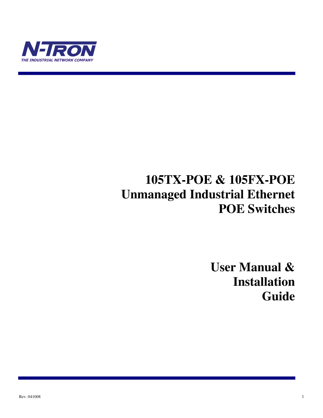 N-Tron 105FX-POE, 105TX-POE user manual Rev 