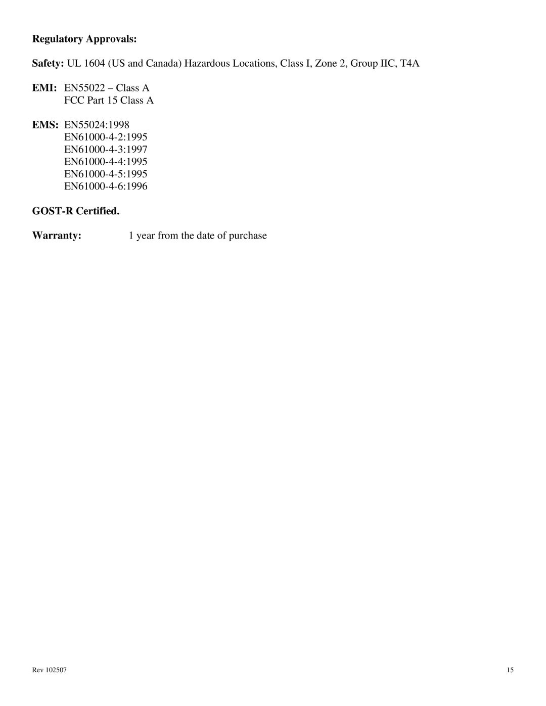 N-Tron 400 manual Regulatory Approvals, GOST-R Certified 