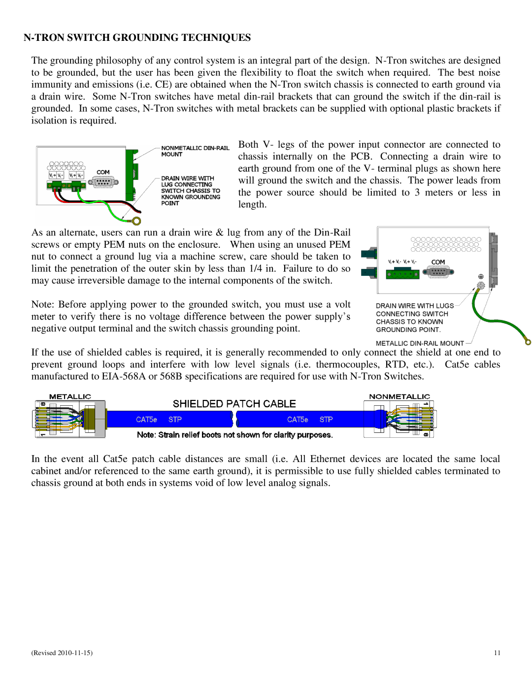 N-Tron 405FX-SC, 405FX-ST, 405FXE-ST-YY, 405FXE-SC-YY manual Tron Switch Grounding Techniques 