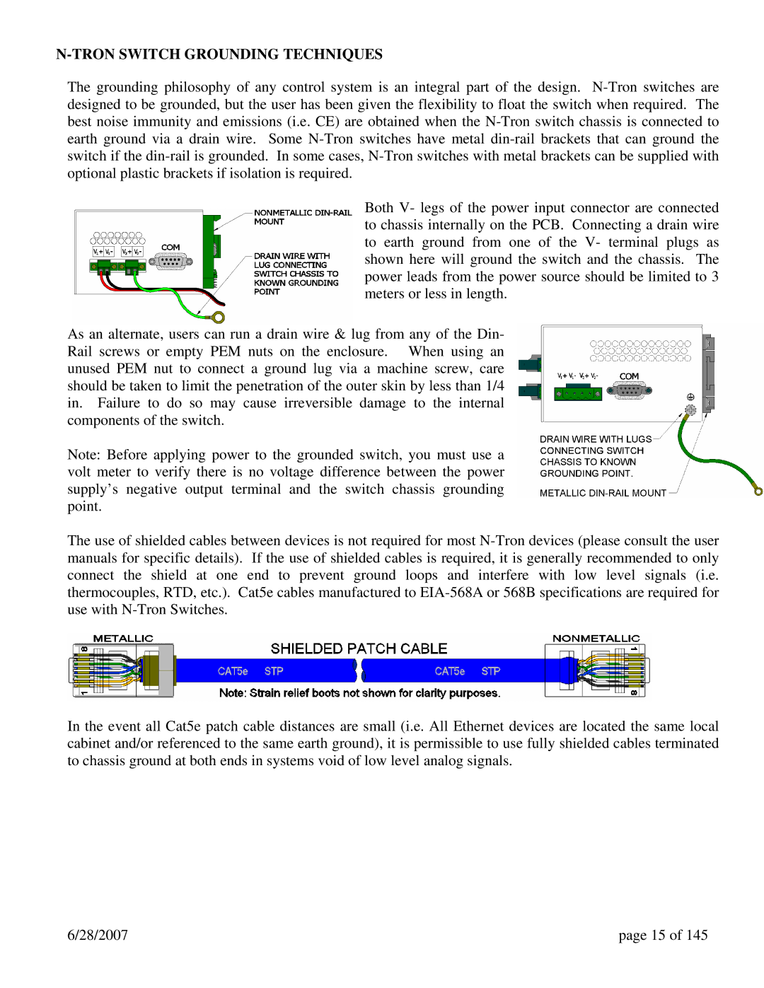 N-Tron 7014TX, 7014FX2, 7014FXE2 user manual Tron Switch Grounding Techniques 