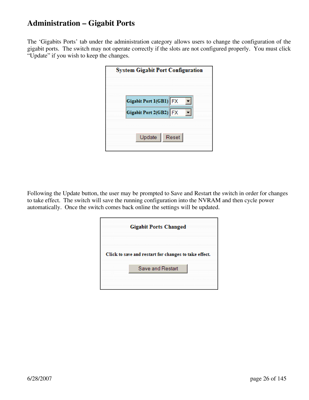 N-Tron 7014FXE2, 7014TX, 7014FX2 user manual Administration Gigabit Ports 