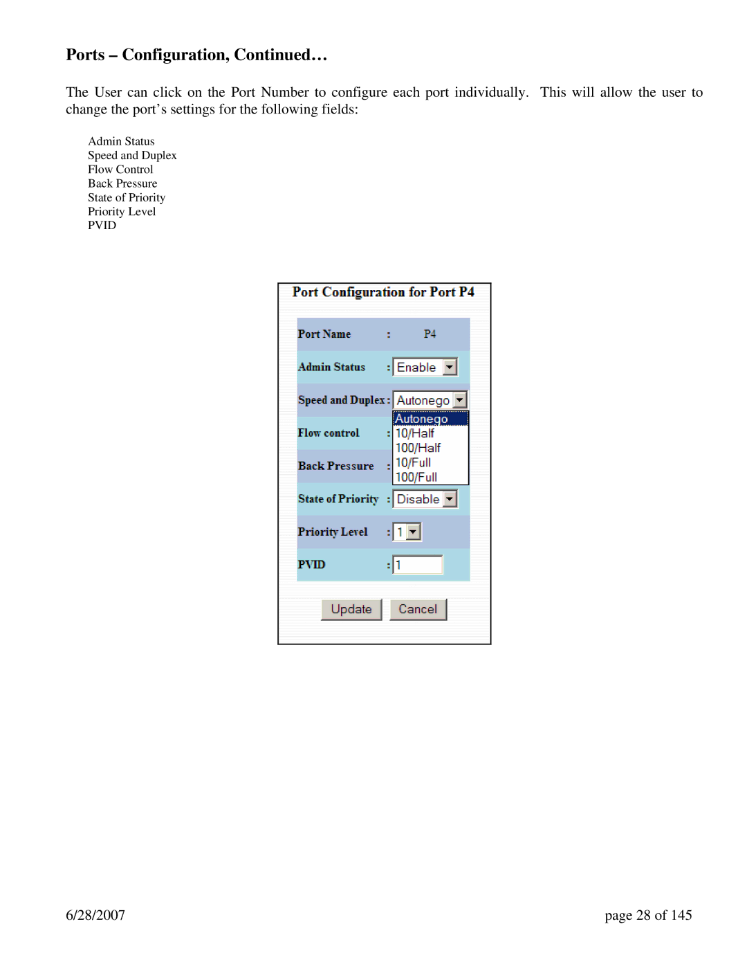 N-Tron 7014FX2, 7014TX, 7014FXE2 user manual Ports Configuration, … 