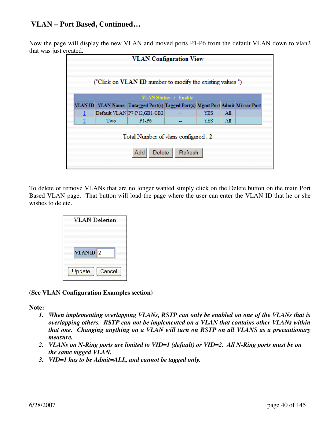 N-Tron 7014FX2, 7014TX, 7014FXE2 user manual Vlan Port Based, … 