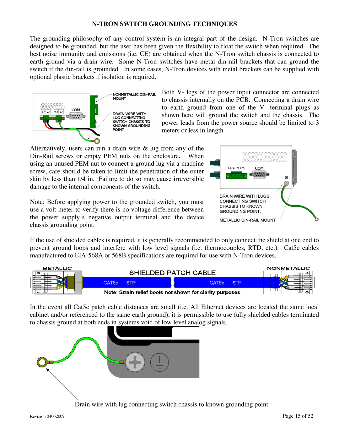 N-Tron 702M12-W user manual Tron Switch Grounding Techniques 