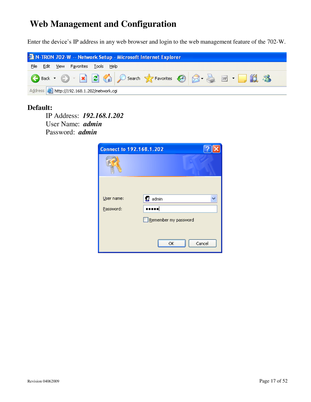 N-Tron 702M12-W user manual Web Management and Configuration 