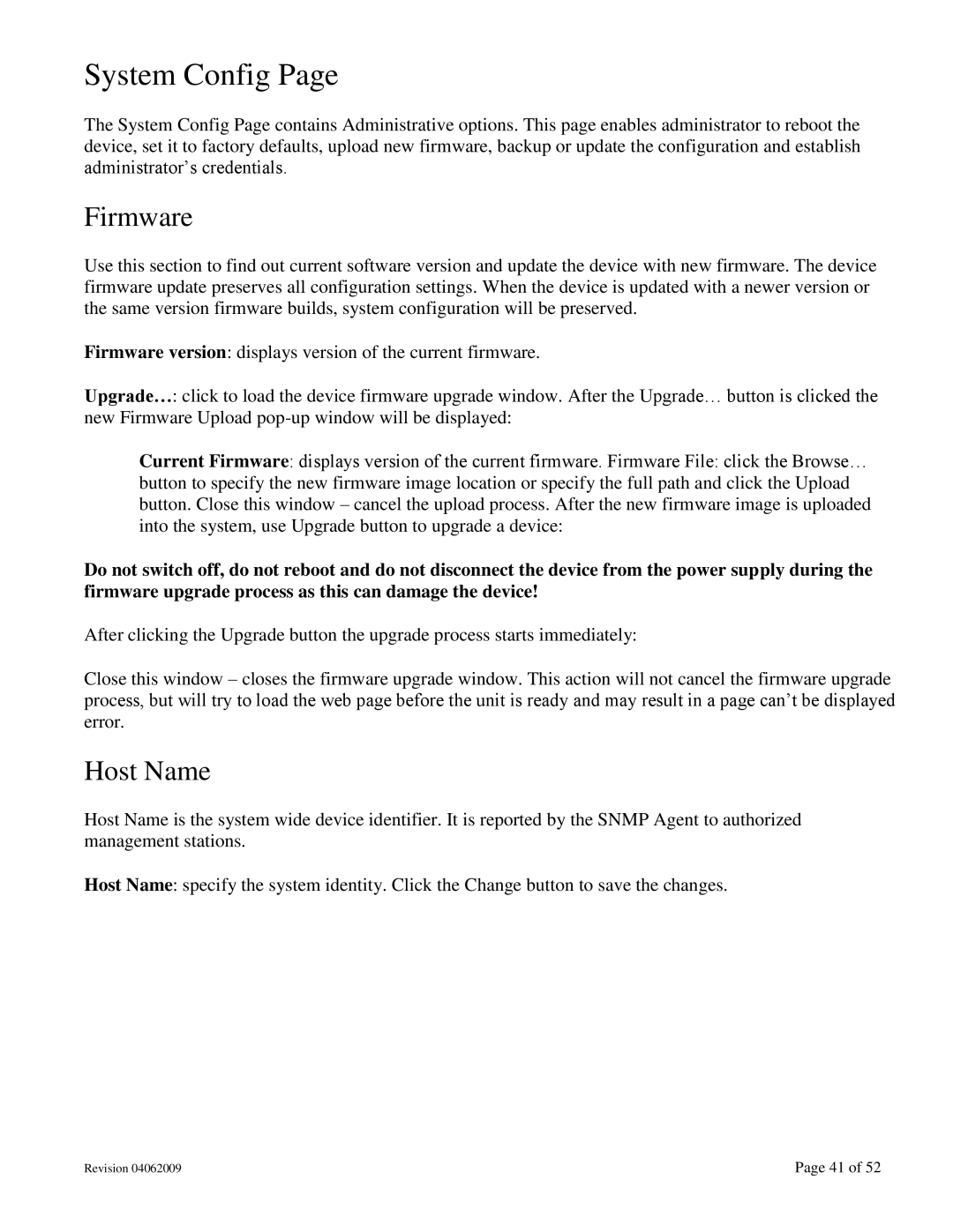 N-Tron 702M12-W user manual Firmware, Host Name 