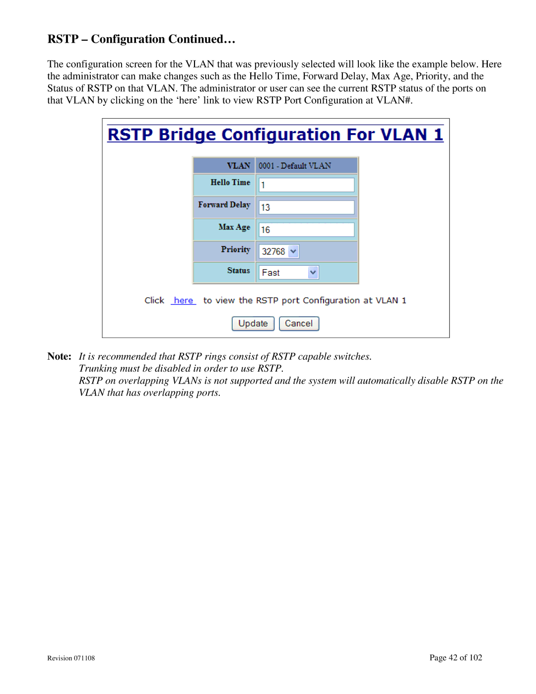 N-Tron 708M12 user manual Rstp Configuration … 