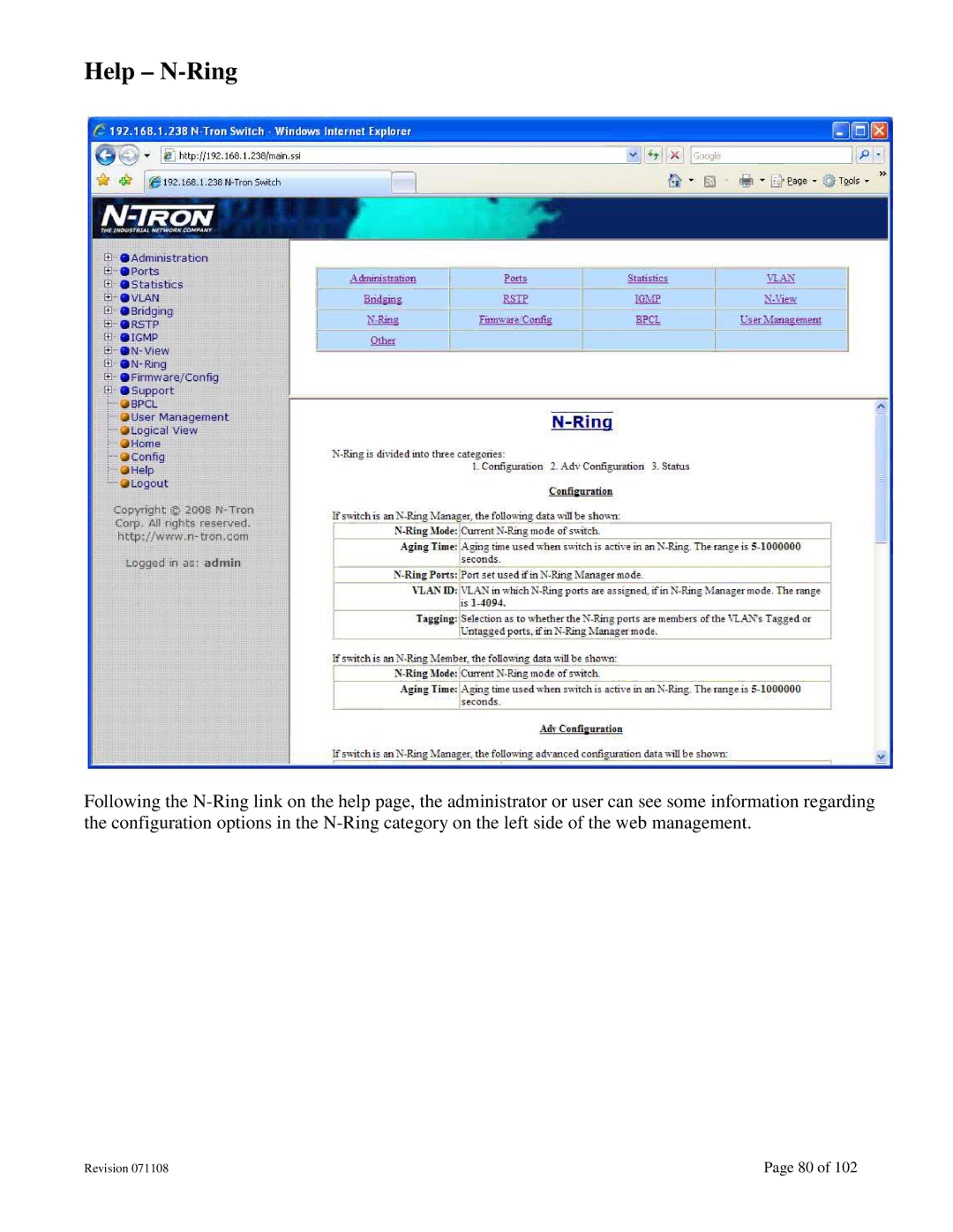 N-Tron 708M12 user manual Help N-Ring 