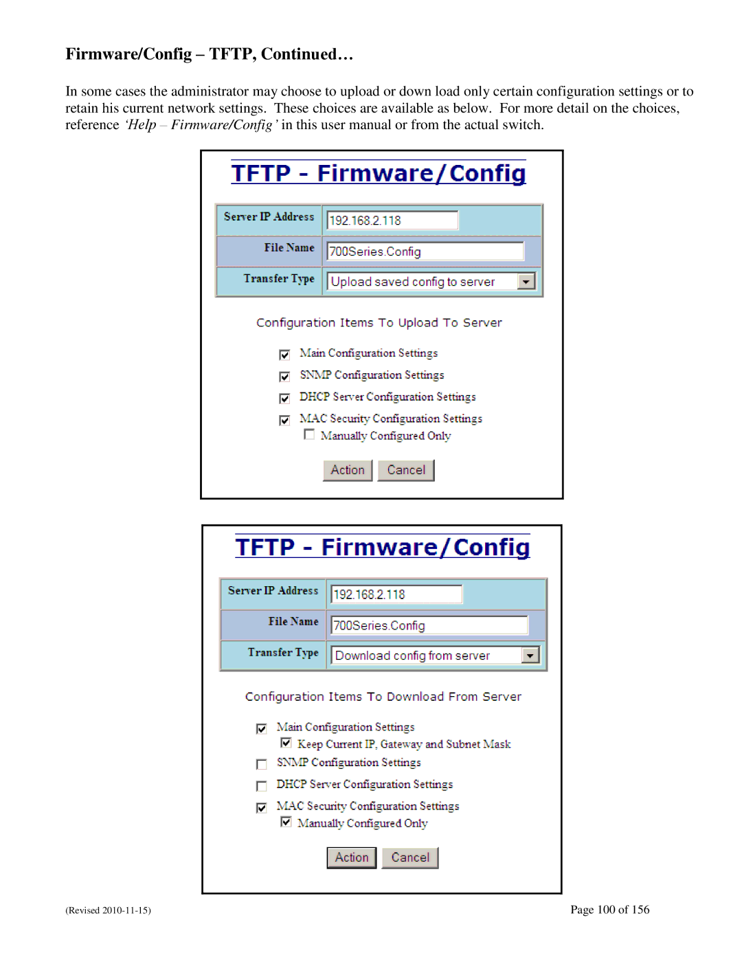 N-Tron 708M12 user manual Firmware/Config TFTP, … 