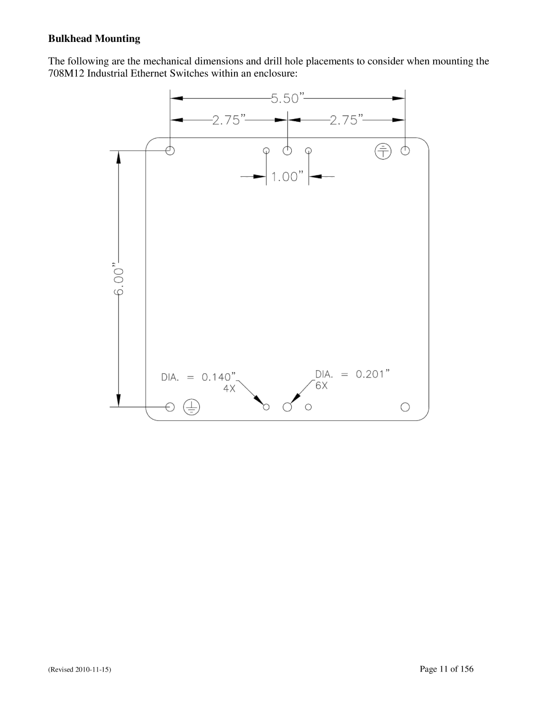 N-Tron 708M12 user manual Bulkhead Mounting 