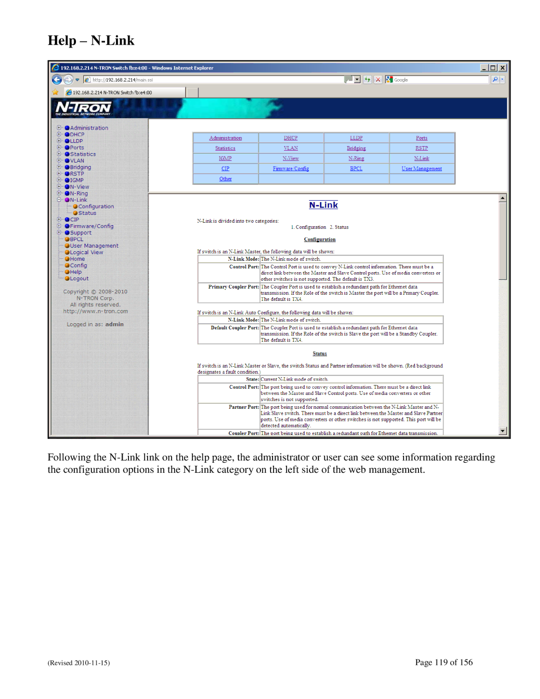 N-Tron 708M12 user manual Help N-Link 