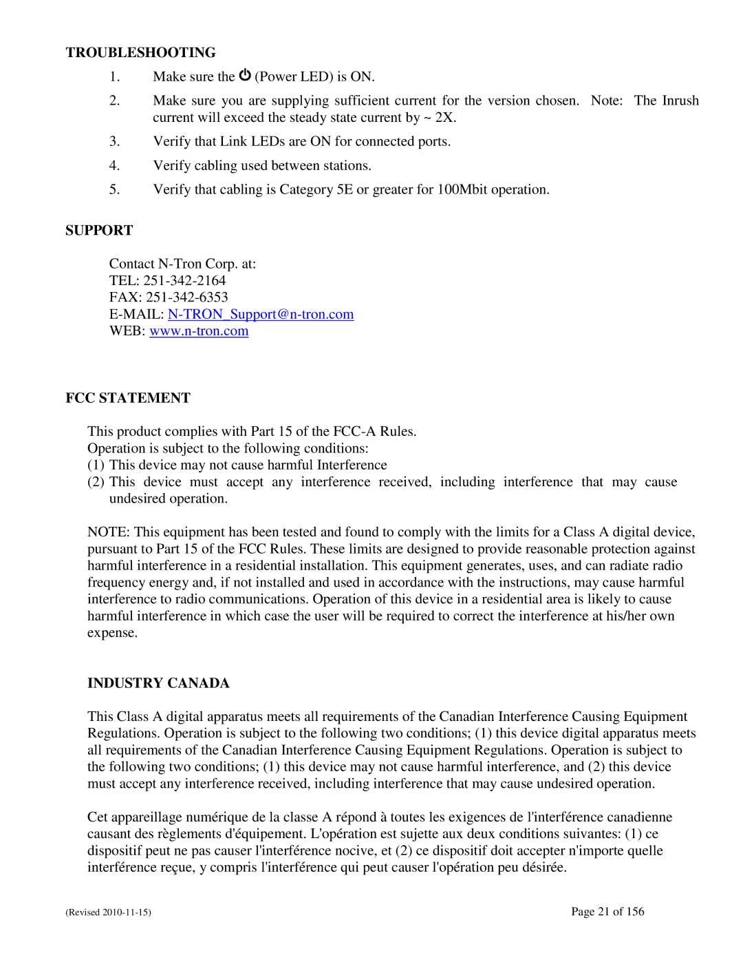 N-Tron 708M12 user manual Support 