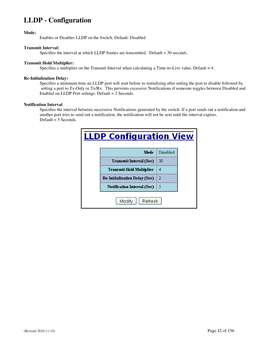 N-Tron 708M12 user manual Lldp Configuration 