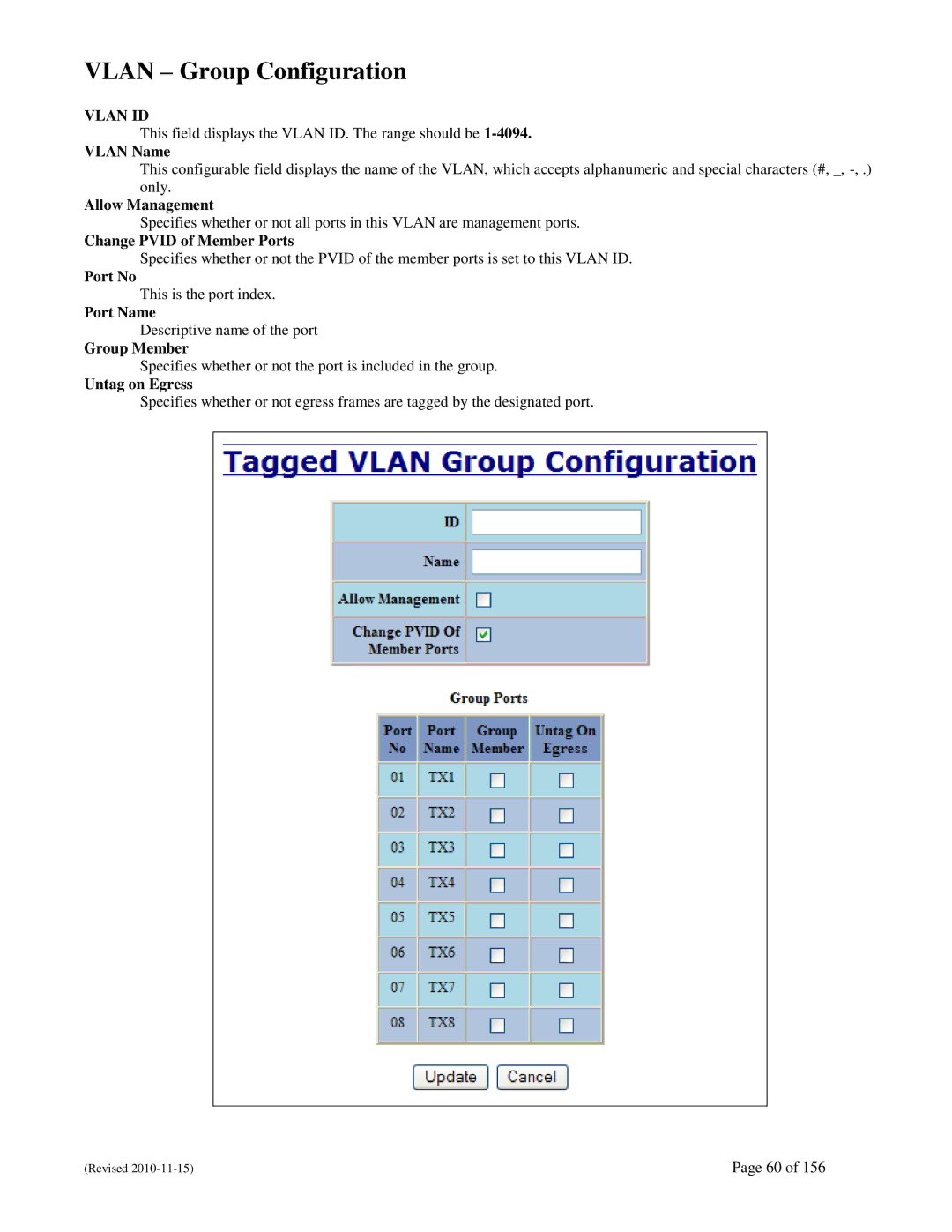 N-Tron 708M12 user manual Vlan Group Configuration 