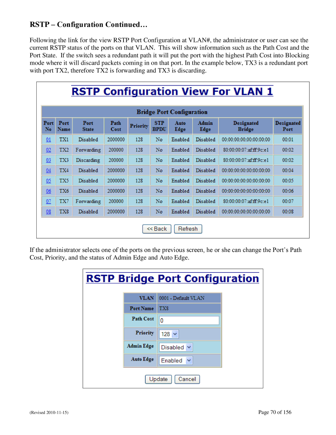 N-Tron 708M12 user manual Rstp Configuration … 