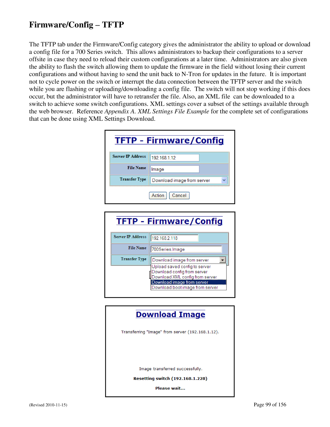 N-Tron 708M12 user manual Firmware/Config Tftp 