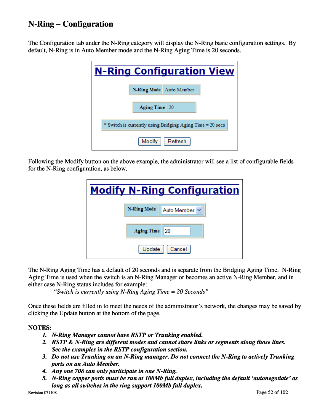 N-Tron 708M12 user manual N-Ring - Configuration 