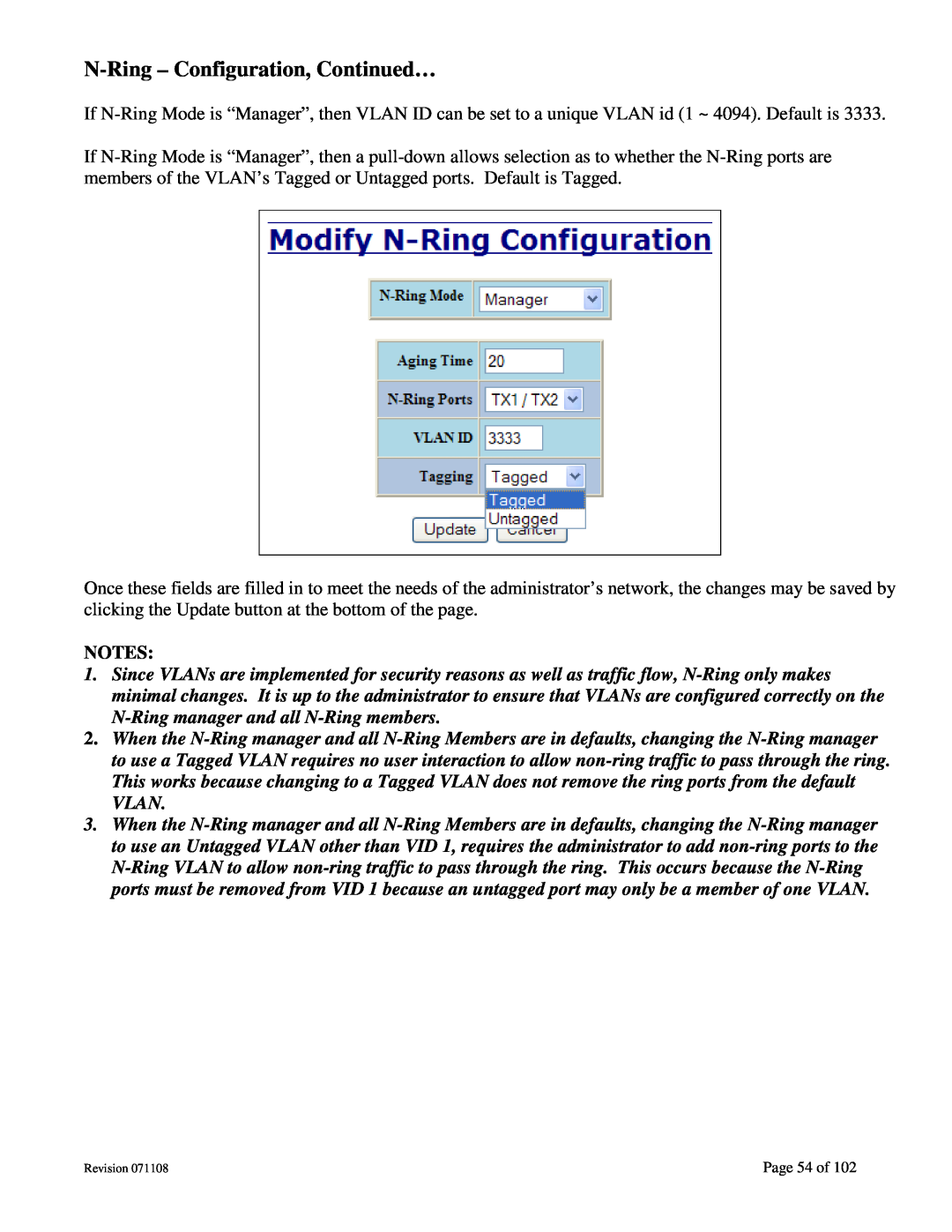 N-Tron 708M12 user manual N-Ring - Configuration, Continued…, Page 54 of 