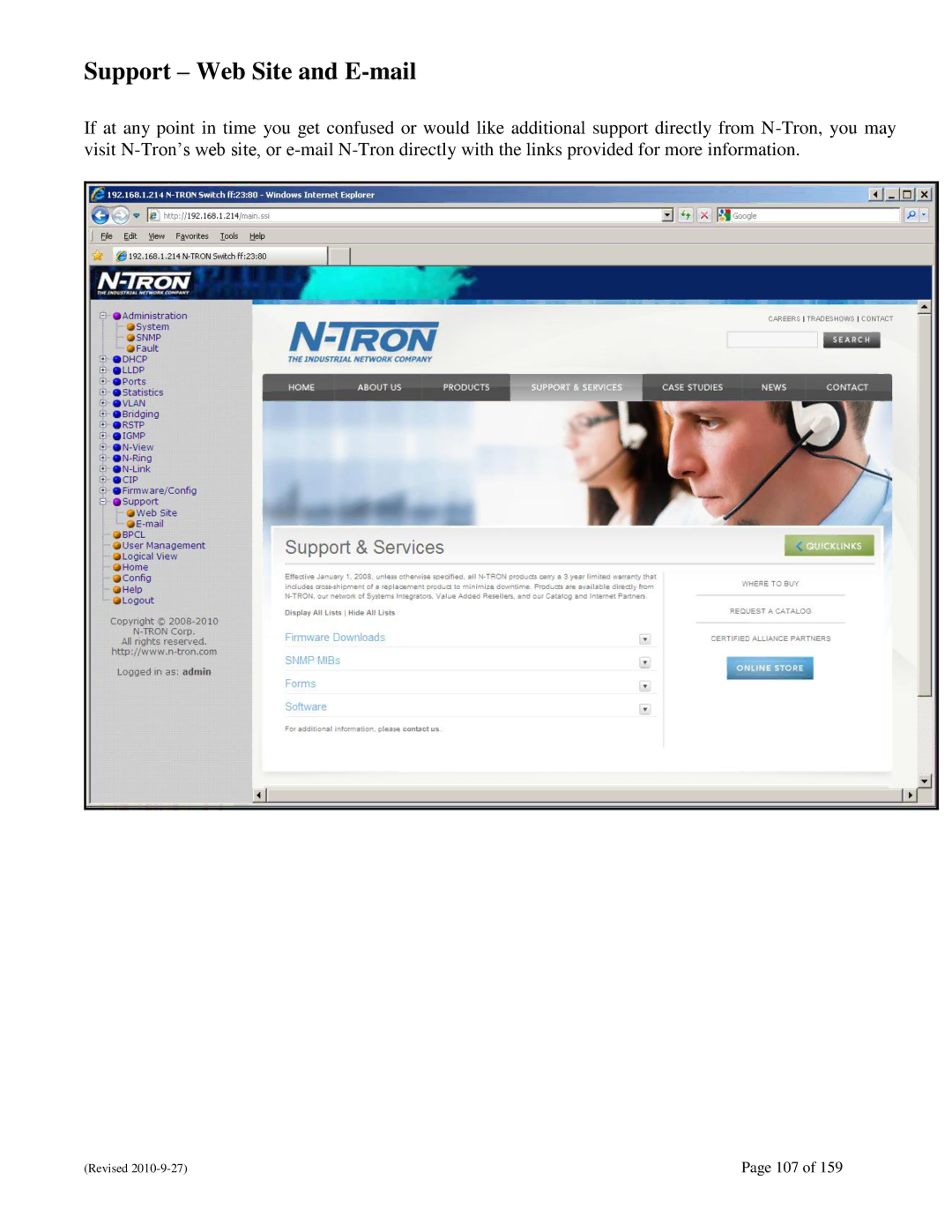 N-Tron 710FX2 user manual Support Web Site and E-mail 