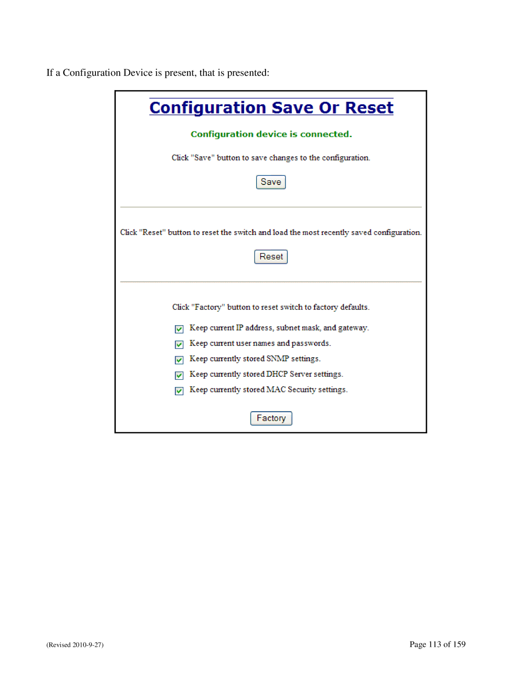 N-Tron 710FX2 user manual If a Configuration Device is present, that is presented 